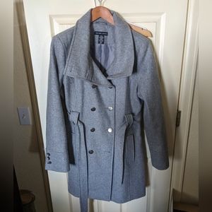 NY&Co Gray Wool Pea Coat- 14